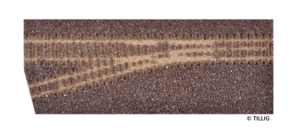 TILLIG 86734 - H0/H0e Gleisbettung Abzweig links dunkel (braun)